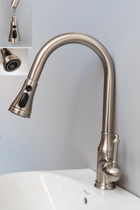 بطاريه ديكور مطبخ ذات قوس مرتفع قابل للسحب